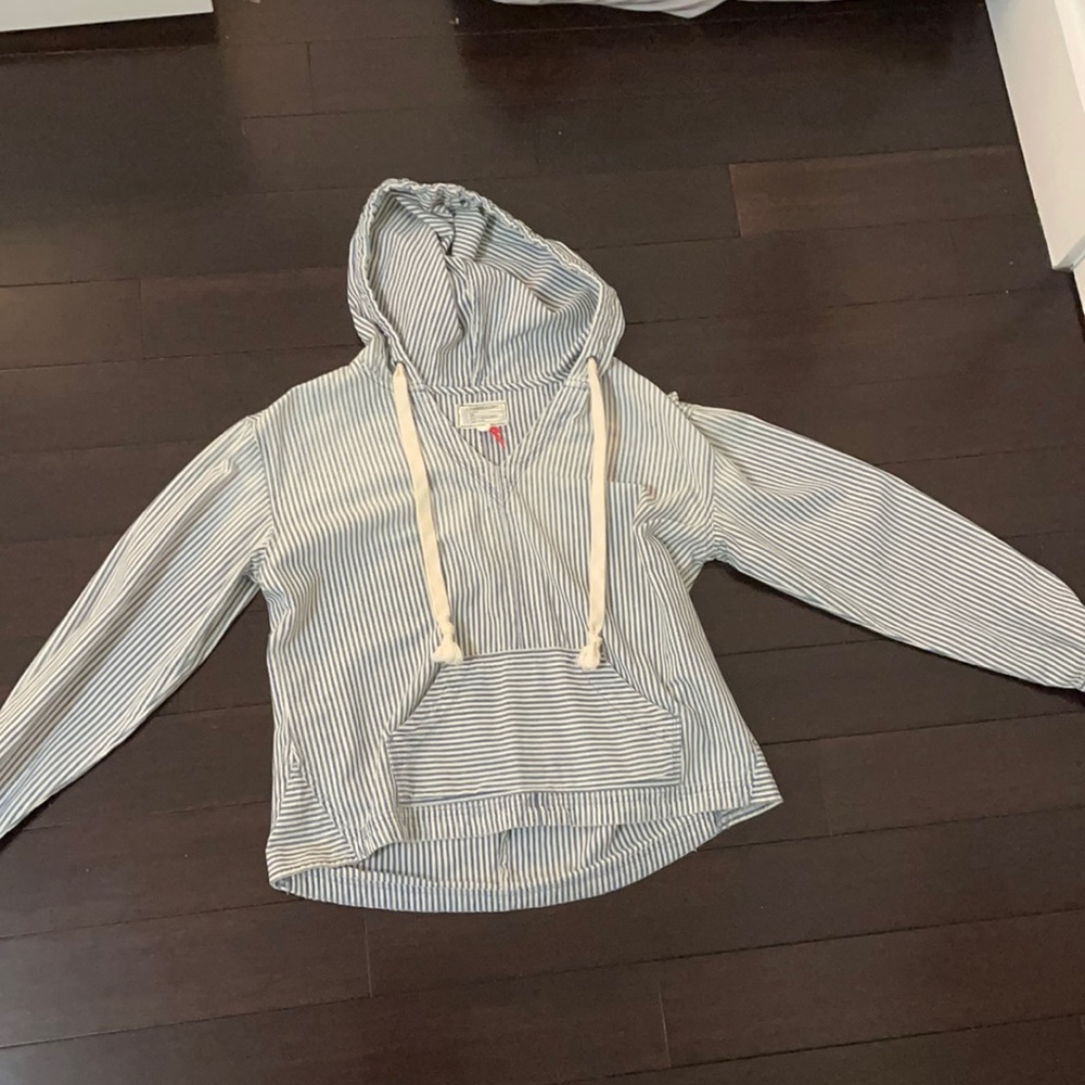 Striped V neck sweater